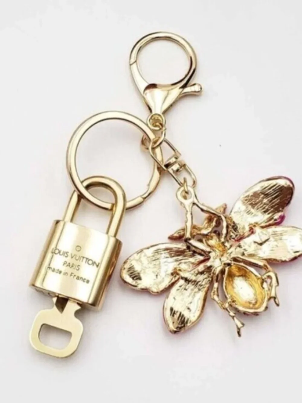 Louis Vuitton Gold Padlock 🔑 Authentic LV Unbranded Keychain Bag Charm